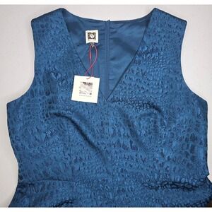 ANNE KLEIN Women's Size 12 Sleeveless Fit And Flare Blue Green Dress NWT -1629